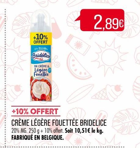 crème Légère fouettée Bridélice