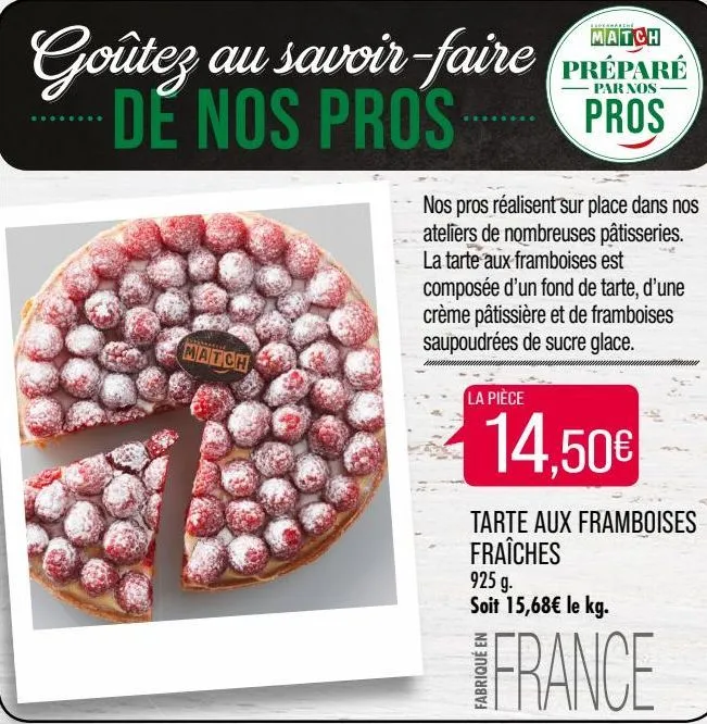 tarte aux framboises fraiches