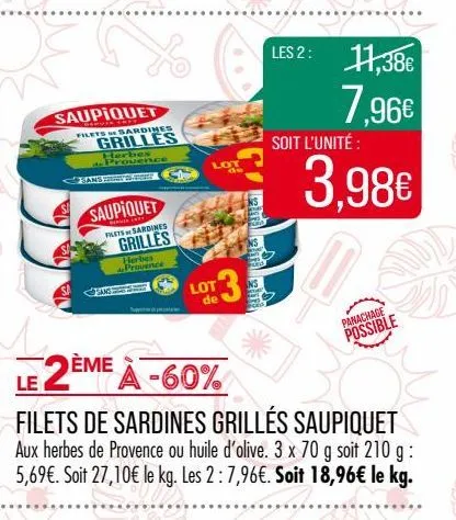 filets de sardines grillés saupiquet