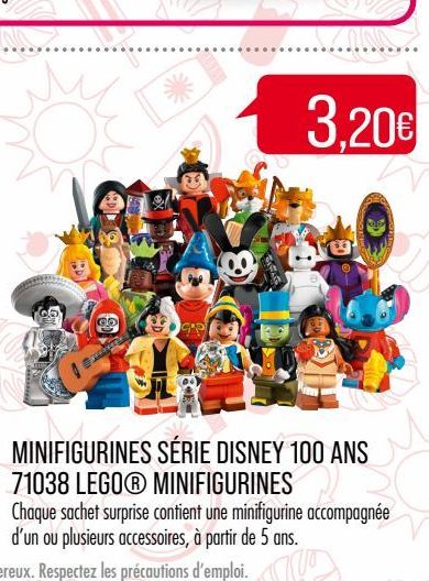 Minifigurine série Disney 100 ans 71038 Lego Minifiguirine