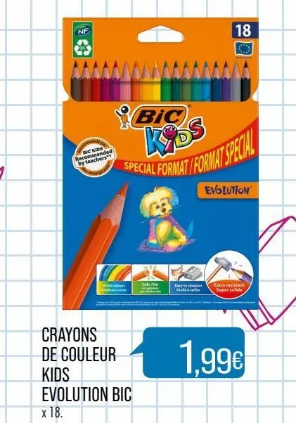 crayons de couleur kids evolution bic
