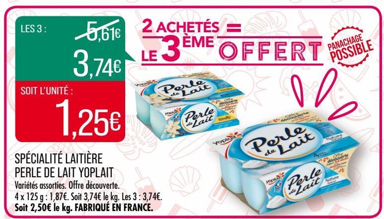 Spécialité laitière Perle de Lait Yoplait