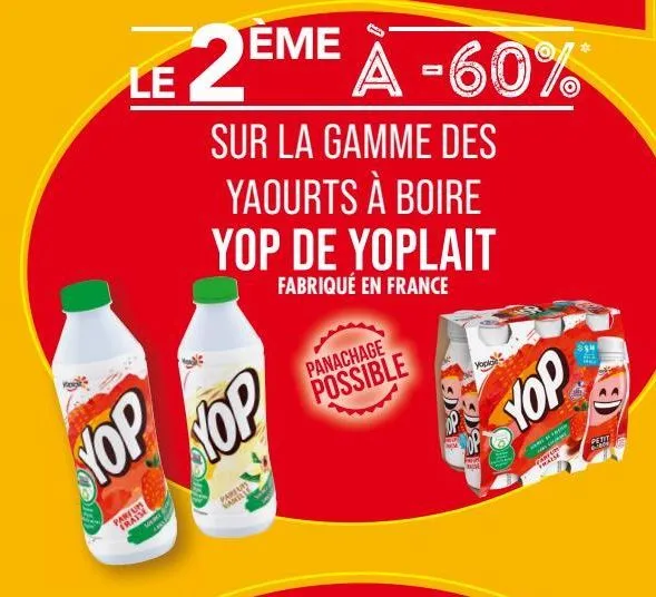 la gamme des yaourts à boire yop de yoplait