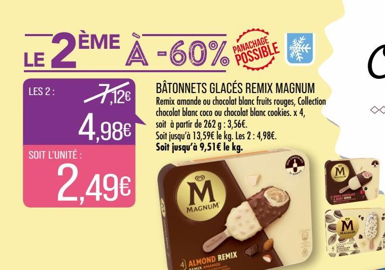 Batonnets glacés Remix Magnum