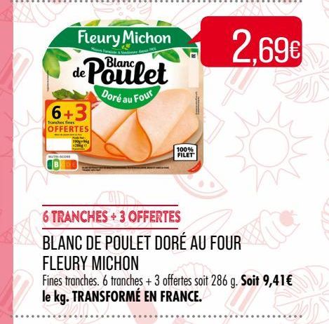 blanc de poulet doré au four Fleury Michon