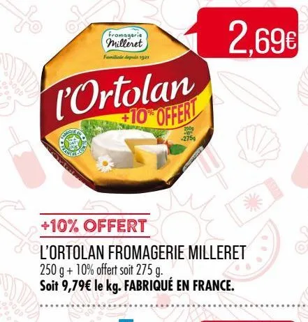 l`ortolan fromagerie milleret