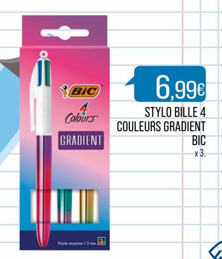stylo bille 4 couleurs gradient  BIC