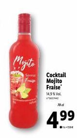 Saveur  Freis  Cocktail Mojito  Fraise  14,9% Vol. 5607442  70 cl  4.⁹9⁹ 