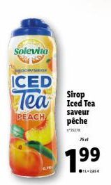 Solevita  P/SIROP  ICED  lea  PEACH  Sirop Iced Tea saveur  pêche  25278  75 cl  7.99  L-255€ 