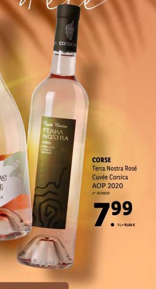 TERRA NOSTRA  CO  corsica  CORSE  Terra Nostra Rosé  Cuvée Corsica  AOP 2020  * 5618839  ILUMAGE 