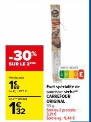 saucisse sèche Carrefour