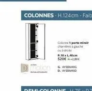 colonne 1 porte miroir chartres à gauche ou à droite  dmotion yermog  d. ayebmaid  p.18xl.40cm 520€.2,80€ 