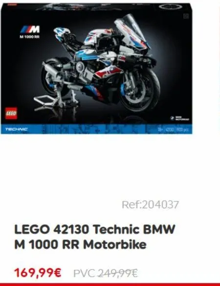 lego  im  m 1000 rr  technic  ref:204037  lego 42130 technic bmw m 1000 rr motorbike  169,99€ pvc 249,99€  