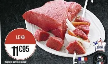 le kg  11€95  viande bovine  races a viande 