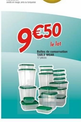 €50  le lot  Boites de conservation TABLE WEAR  17 pièces 