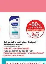 -50%  sur le 2 article mediatement  3€71 