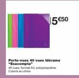 5 €50  Porte-vues 40 vues Idérama "Exacompta"  40 vus, format A4, polypropyl  Coloris au choix 