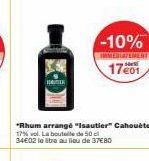 HUTTER  *Rhum arrangé "Isautier" Cahouète 17% vol. La bouteile de 50 cl 34€02 le tre au lieu de 37€80  -10%  IMMEDIATEMENT  17€01 