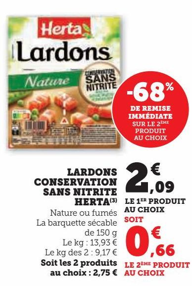 LARDONS CONSERVATION SANS NITRITE HERTA