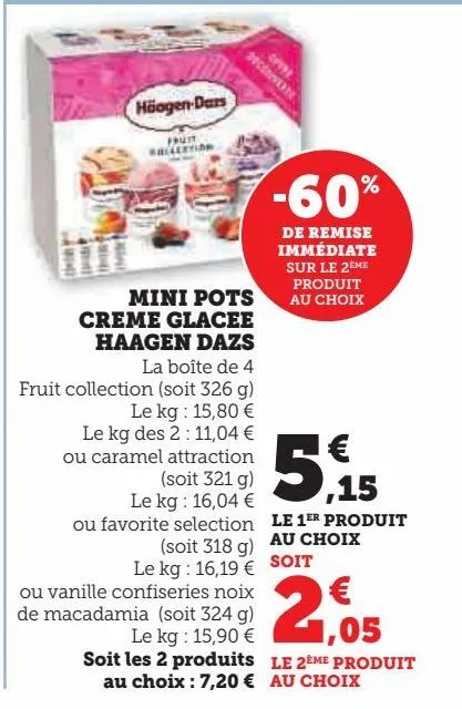 mini pots creme glacee haagen dazs