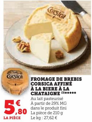 FROMAGE DE BREBIS CORSICA AFFINÉ À LA BIERE À LA CHATAIGNE