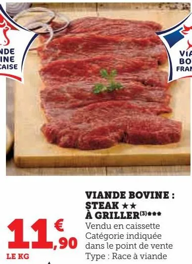 viande bovine : steak à griller