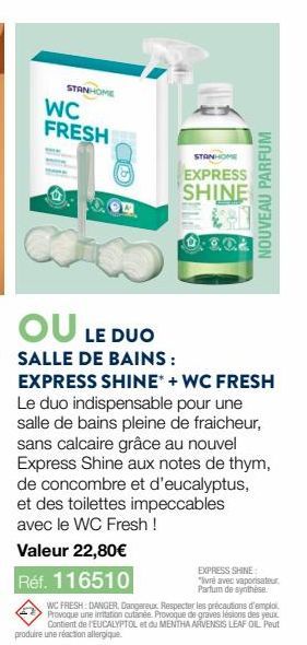 Prévenez les réactions allergiques avec STANHOME: WC Fresh Duo Express Shine + WC Fresh, pour une salle de bains fraîche et sans calcaire!