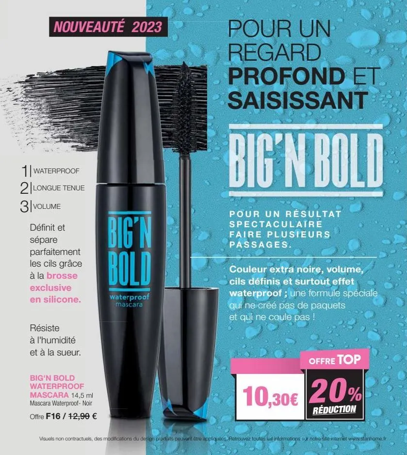 big'n bold mascara waterproof: longue tenue + volume + définition, nouveauté 2023!