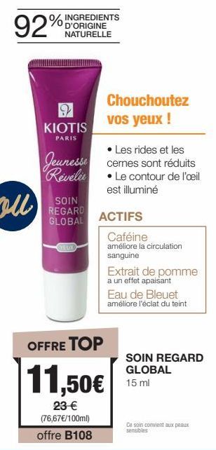 Soin Regard GLOBAL - Chouchoutez vos yeux avec Kiotis Paris et ses YELOX ACTIFS !