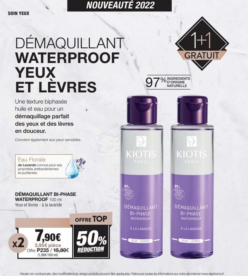 Nouveau SOIN YEUX DÉMAQUILLANT WATERPROOF: Texture Biphasée Huile & Eau pour Démaquillage Parfait & Doux des Yeux & Lèvres, Même Sensibles!