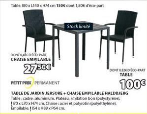 Table et Chaises Jersore+Haldbjerg - Petit Prix Permanent & Stock Limité - Seulement 27.50€!