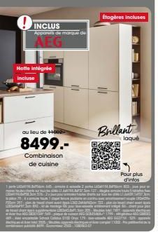 Combinaison de Cuisine AEG C100 avec Hotte Intégrée et Étagères Incluses à Seulement 1799 €!