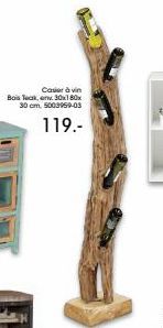 Casier à vin  Bois Teak, env. 30x180x 30 cm, 5003959-05  119.-