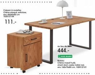 Bureau Chine massif en bois avec cadre métal noir - 45% de réduction ! 160x75x80 cm - 1000137-01