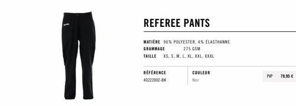 Pantalon Référé - 96% Polyester 4% Elasthanne - Nair - XS à XXXL - 79.95€