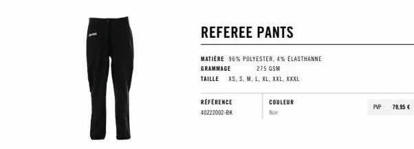 pantalon référé - 96% polyester 4% elasthanne - nair - xs à xxxl - 79.95€