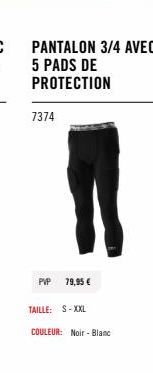 Pantalon de protection 3/4 avec 5 pads - Noir/Blanc - S-XXL - 79,95 €  - Promo 7374