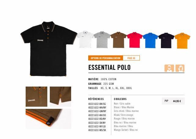 Polo Essential - 100% coton à 225gsm, tailles XS à XXXL | 40221632