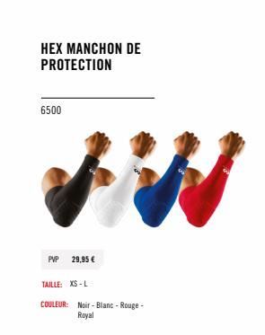 Offre Spéciale : Manchon hexagonal de protection XS-L - noir-blanc-rouge-royal 6500 à 29,95€!