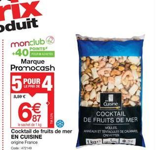 Promocash : Cocktail de Fruits de Mer Origine France à 8,59€ seulement - +40 POINTS !