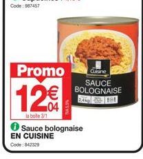 sauce bolognaise Promo