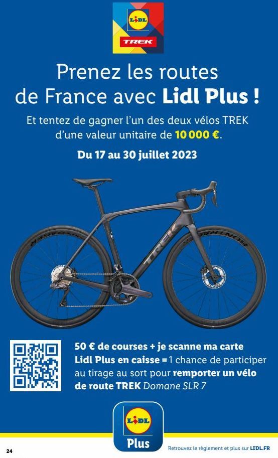 Devenez le heureux gagnant d'un vélo TREK d'une valeur de 10 000 € avec Lidl Plus !