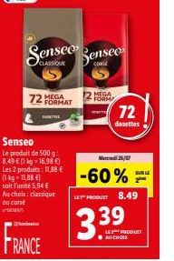 DETTE Senseo : 2 Produits, 1 Prix - 72 MEGAFORM 2 MEGA FORMAT à seulement 11,88 €!