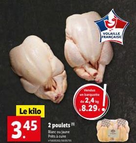Poulets Prêts à Cuire Volaille Française: 2,4 kg pour 8.29€ - Savez-vous Blanc ou Jaune?