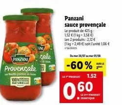 osez le goût provençal: 2 panzani sauce provençale 100% naturelle dès 2,12€!