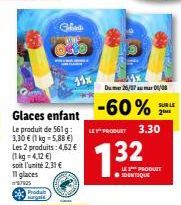 Promo : -60% sur le produit Glas Sto Glaces Enfant - 2kg pour 4,62€ !