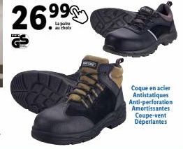 Promo : « P 26.9⁹9 » - Chaussures Antistatiques et Anti-perforation, Déperlantes, Coupe-vent et Amortissantes En Acier.