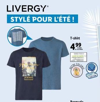 Livergy Stylé pour l'Été : T-Shirt DESCA 100% Coton, 199 Luts, OEKO-TEX, MÉTO Coloris ! Promo