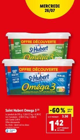 Saint Hubert Omega 3 - 2 Produits 100% Végétaux Faits en France à Seulement 4,98€!