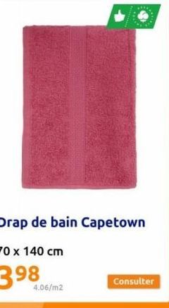 Drap de bain Capetown  70 x 140 cm  4.06/m2  Consulter 